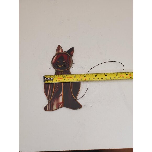 Dreamy Cat - Stained Glass handmade suncatcher, gorgeous maroon colour, cute, - Picture 9 of 10